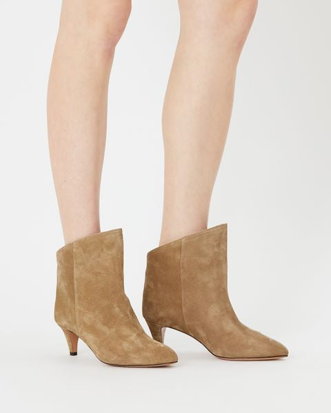 Boots en cuir velours dripi Woman Taupe 10