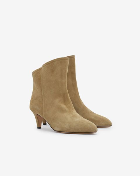 Boots en cuir velours dripi Woman Taupe 10