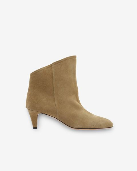 Boots en cuir velours dripi Woman Taupe 10