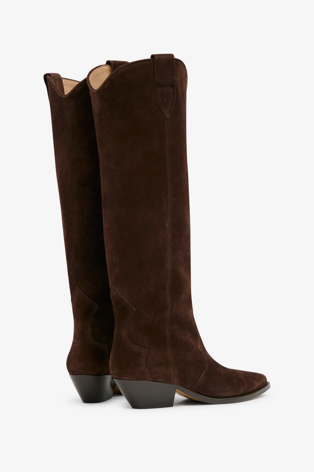 Denvee suede calfskin leather cowboy boots - Chocolate - Woman - 2