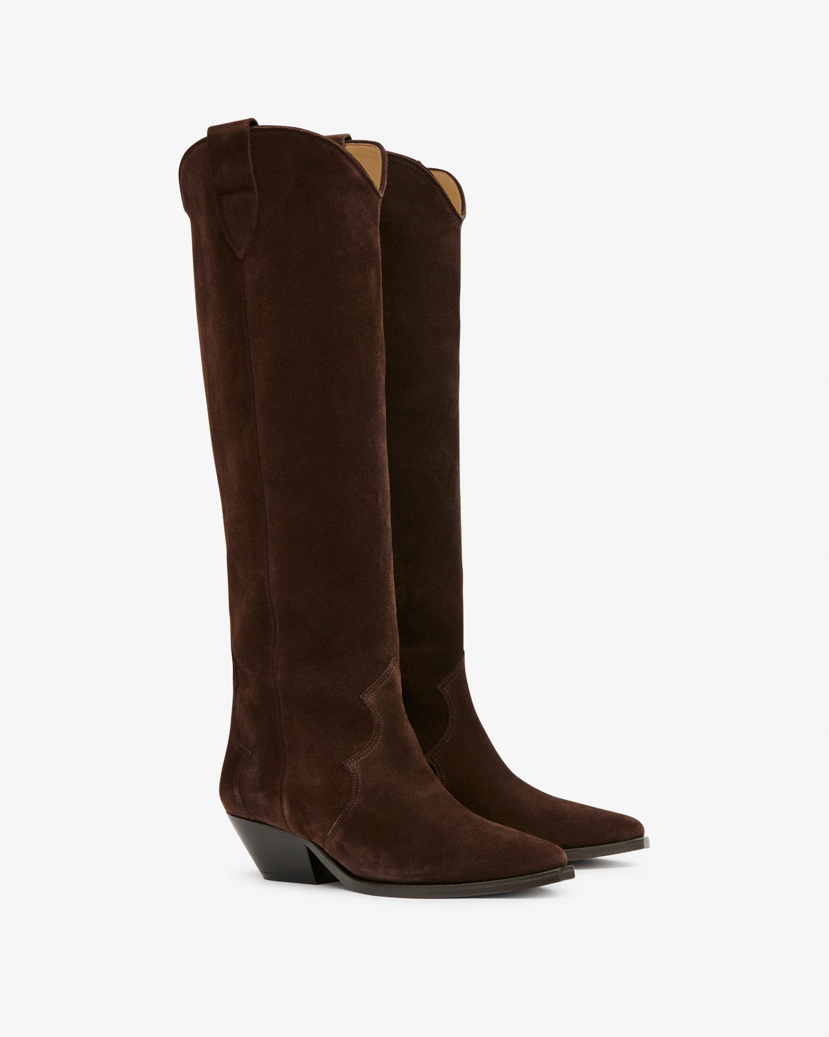 Stivali texani denvee in pelle di vitello scamosciata - Chocolate - Woman - 3