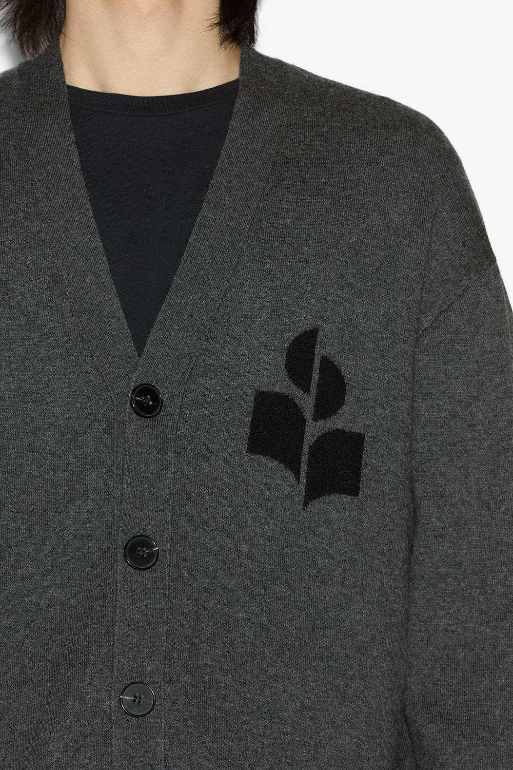 Curtis ウール＆コットン製 ロゴ入りカーディガン - Anthracite - Man - 3