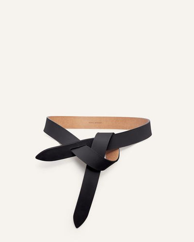 Ceinture à nouer lecce en cuir lisse - Noir et naturel - Woman - 5