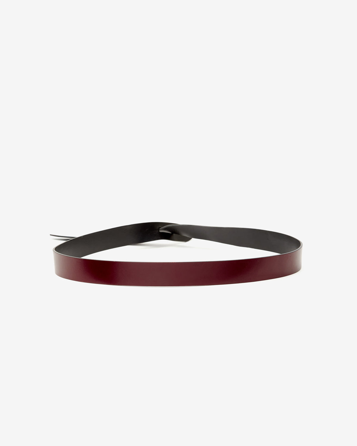 Cinturón bicolor para anudar lecce - Burgundy-black - Woman - 2