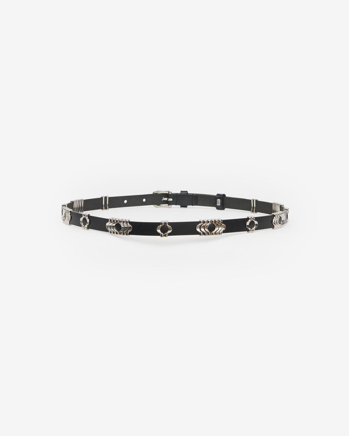 Cinturón de piel de becerro odena - Black and silver - Woman - 2