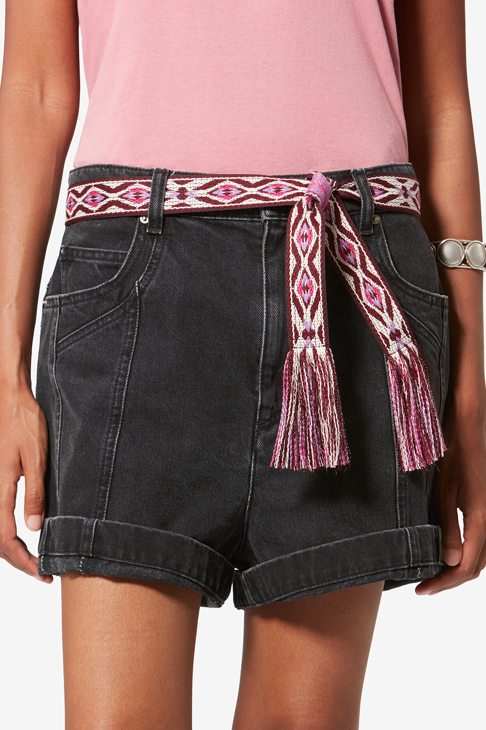 Ceinture etki tissée en jacquard graphique - Rose-beige - Woman - 4