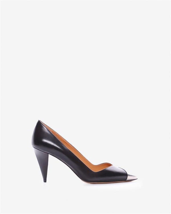 Palda metal-toecap leather pumps - 검은색 - Woman - 1