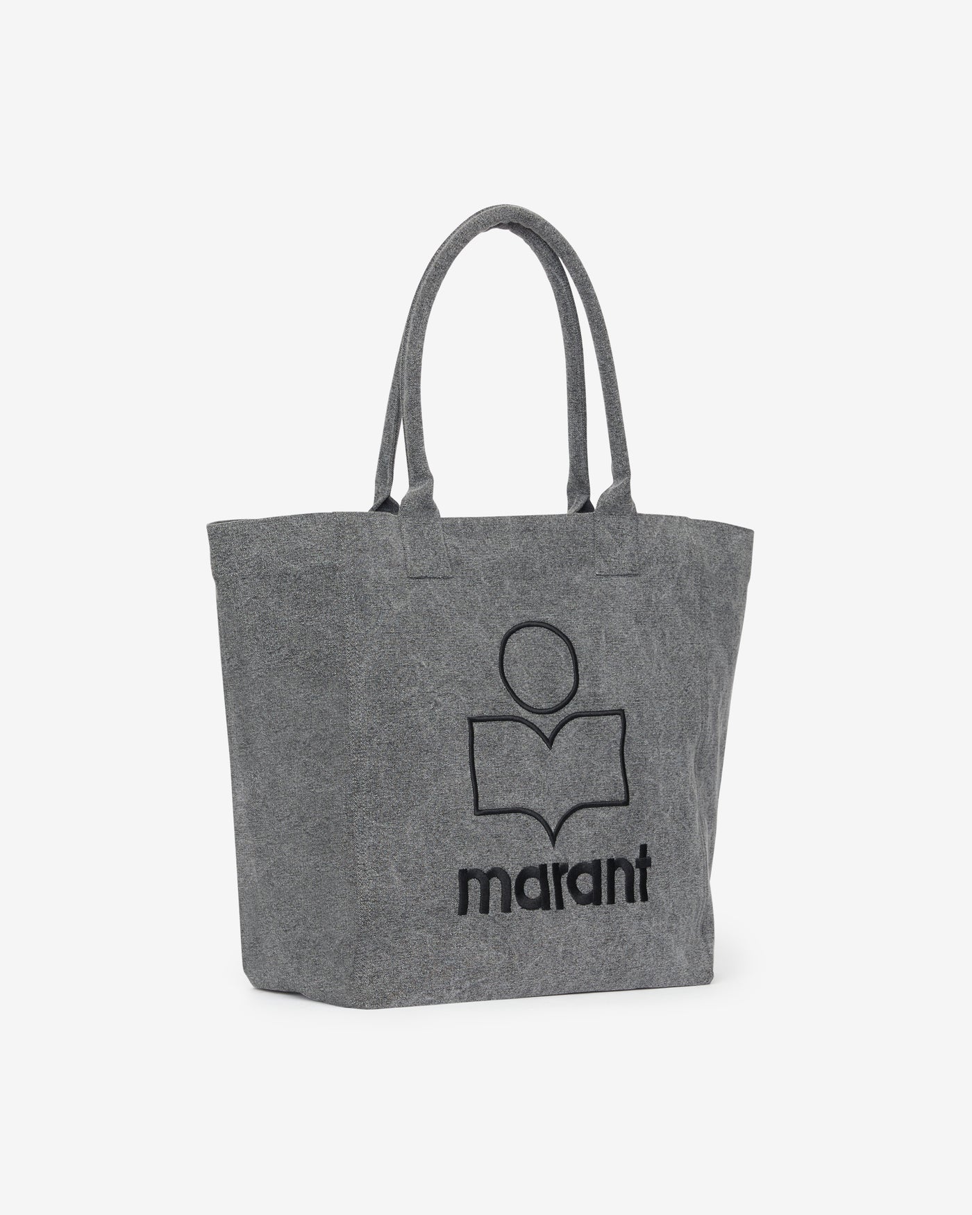 Borsa tote yenky in cotone lavato con logo - Grigio - Woman - 3