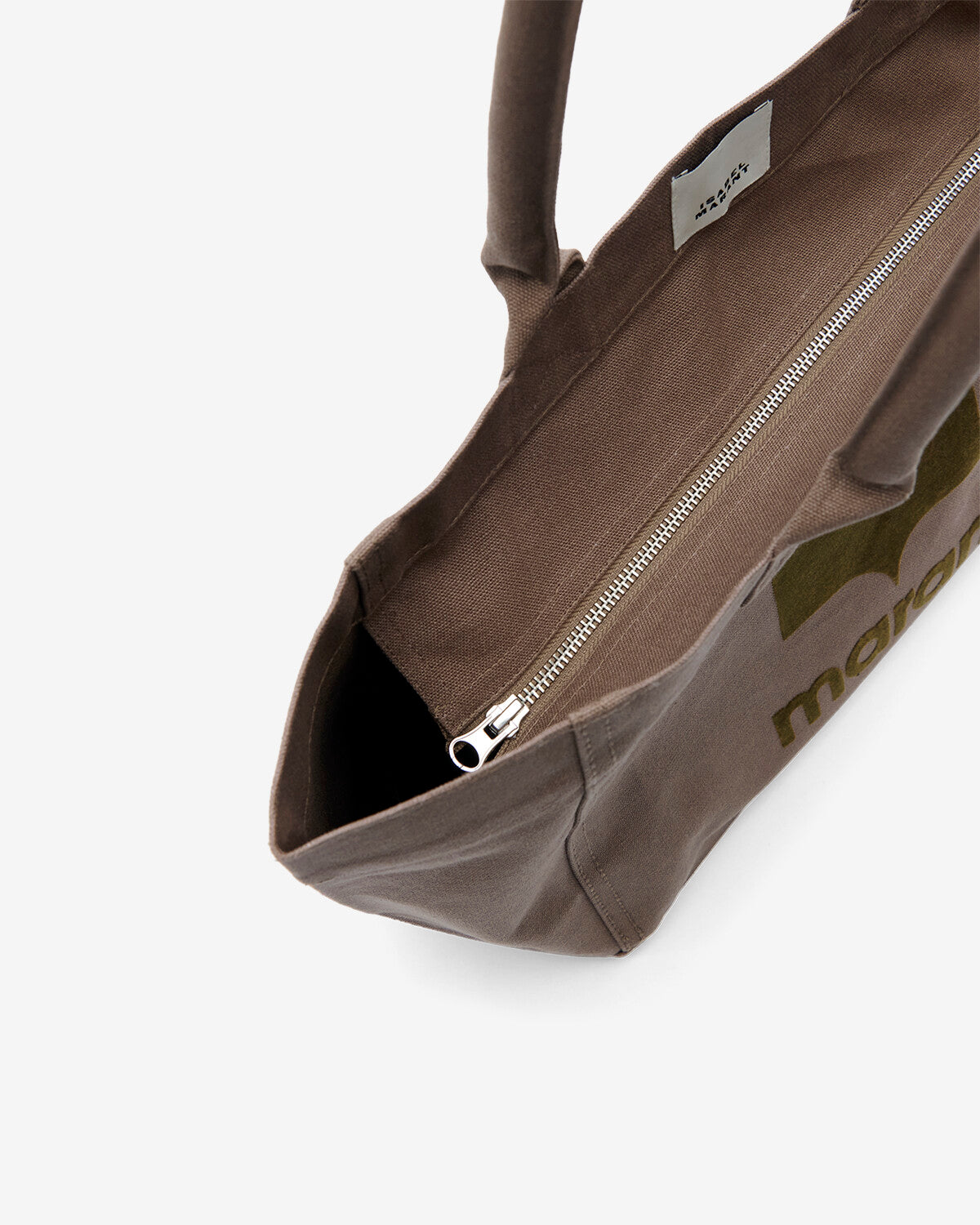 Yenky ファスナー付き ウォッシュドコットン製 ロゴ入り バッグ - カーキ - Woman - 3