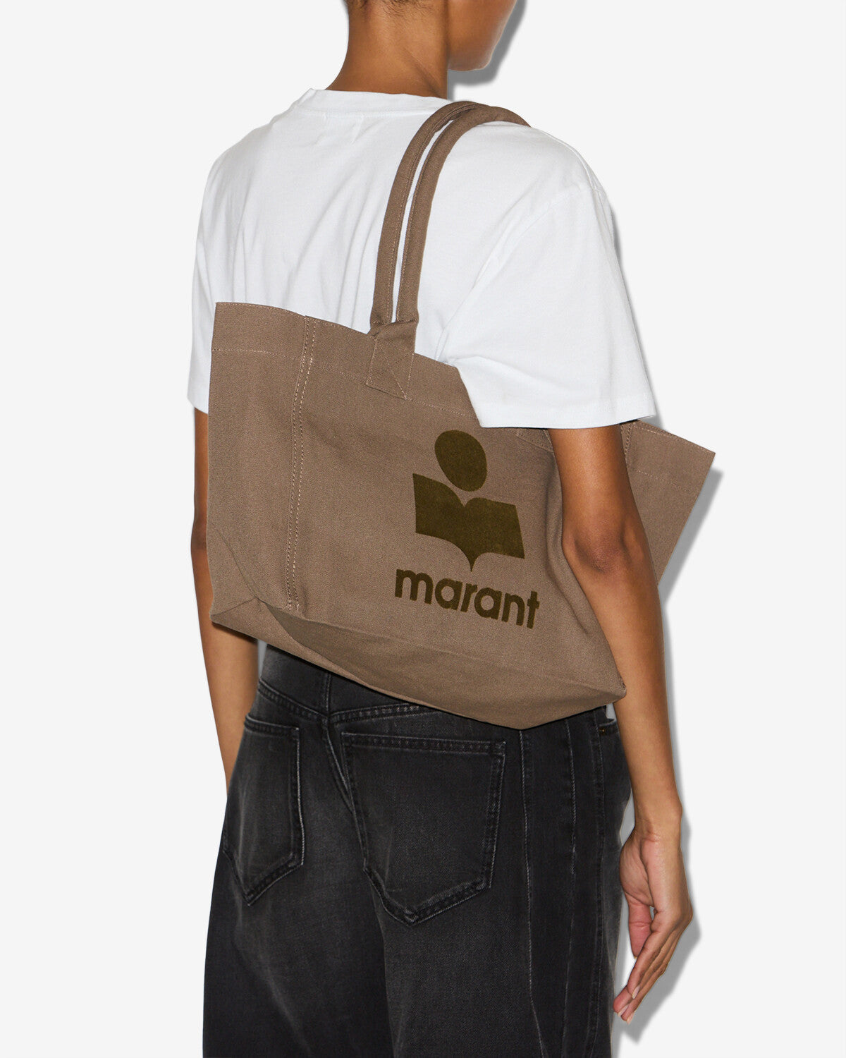 Yenky ファスナー付き ウォッシュドコットン製 ロゴ入り バッグ - カーキ - Woman - 4