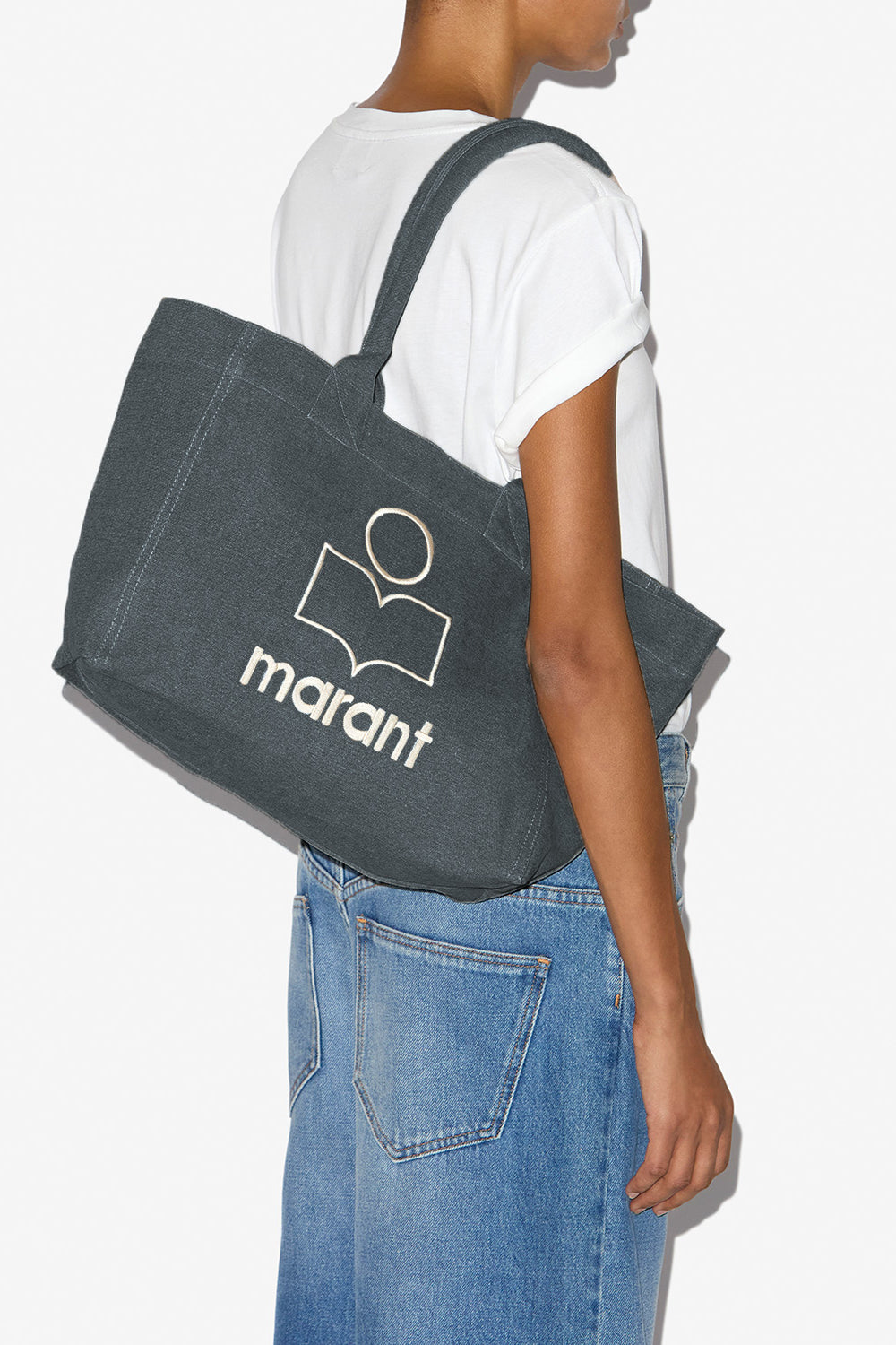Sac yenky zipped en coton délavé à logo  - Noir délavé - Woman - 2