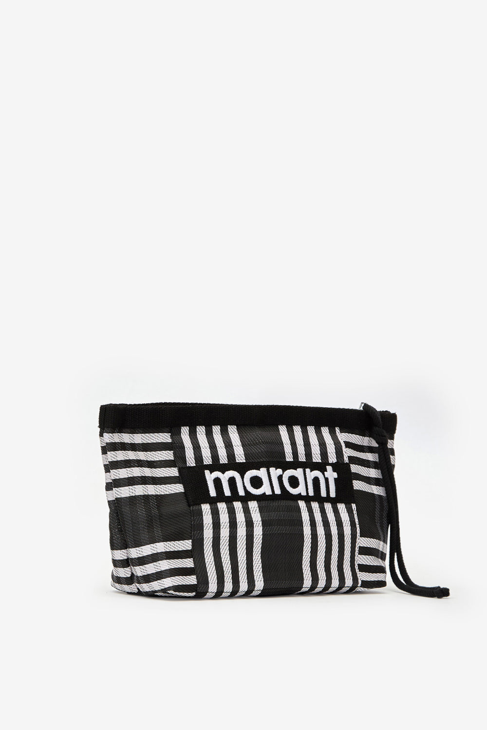 Sac pochette en nylon rayé powden - Noir-blanc - Woman - 4