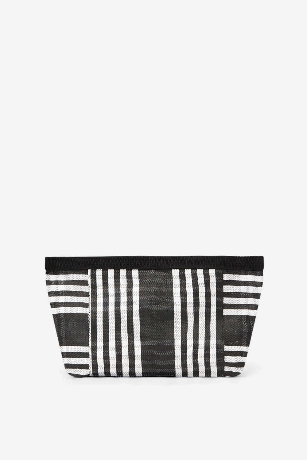 Sac pochette en nylon rayé powden - Noir-blanc - Woman - 2