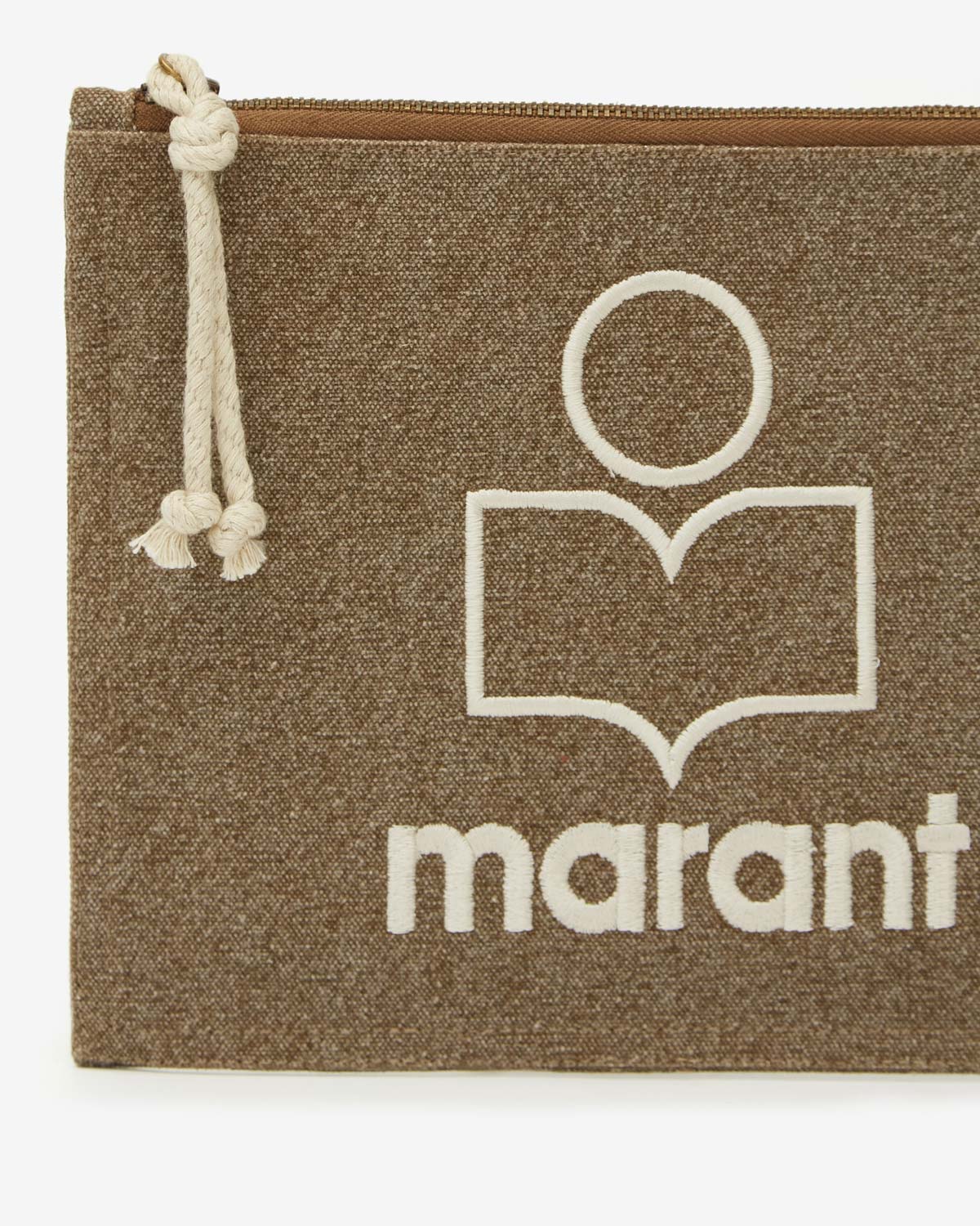 Netia faded cotton clutch bag with logo - Dark khaki - Woman - 3