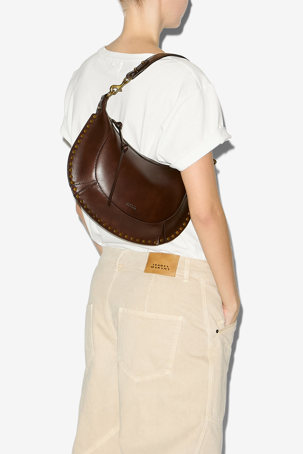 Sac porté main et épaule en cuir de veau naoko - Chocolat - Woman - 2