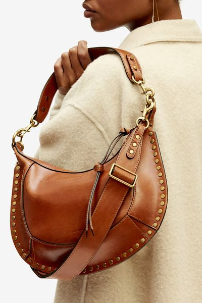Sac en cuir à clous naoko - Cognac - Woman - 3