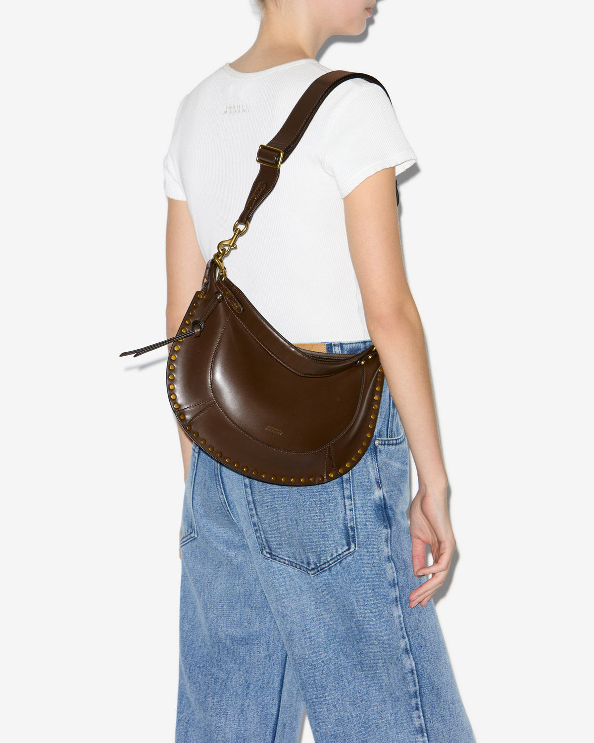 Ledertasche naoko mit nieten - Dunkelbraun - Woman - 4
