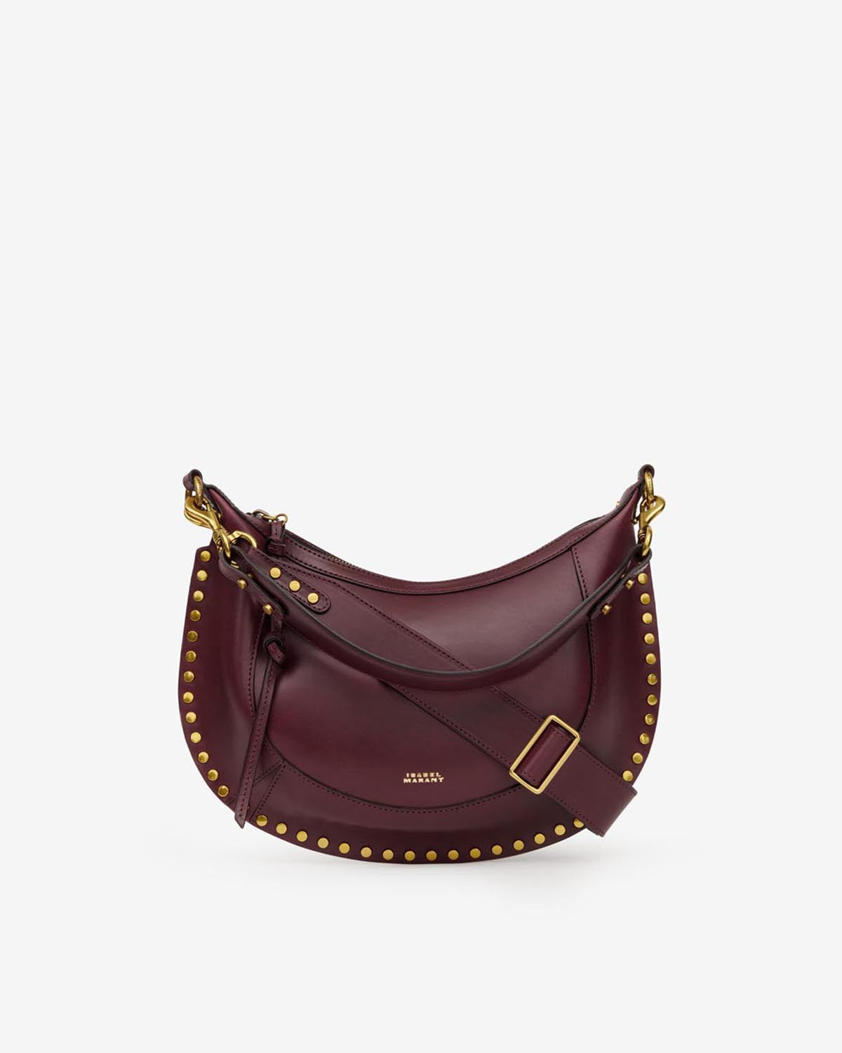 Borsa in pelle naoko con borchie - Bordeaux - Woman - 1