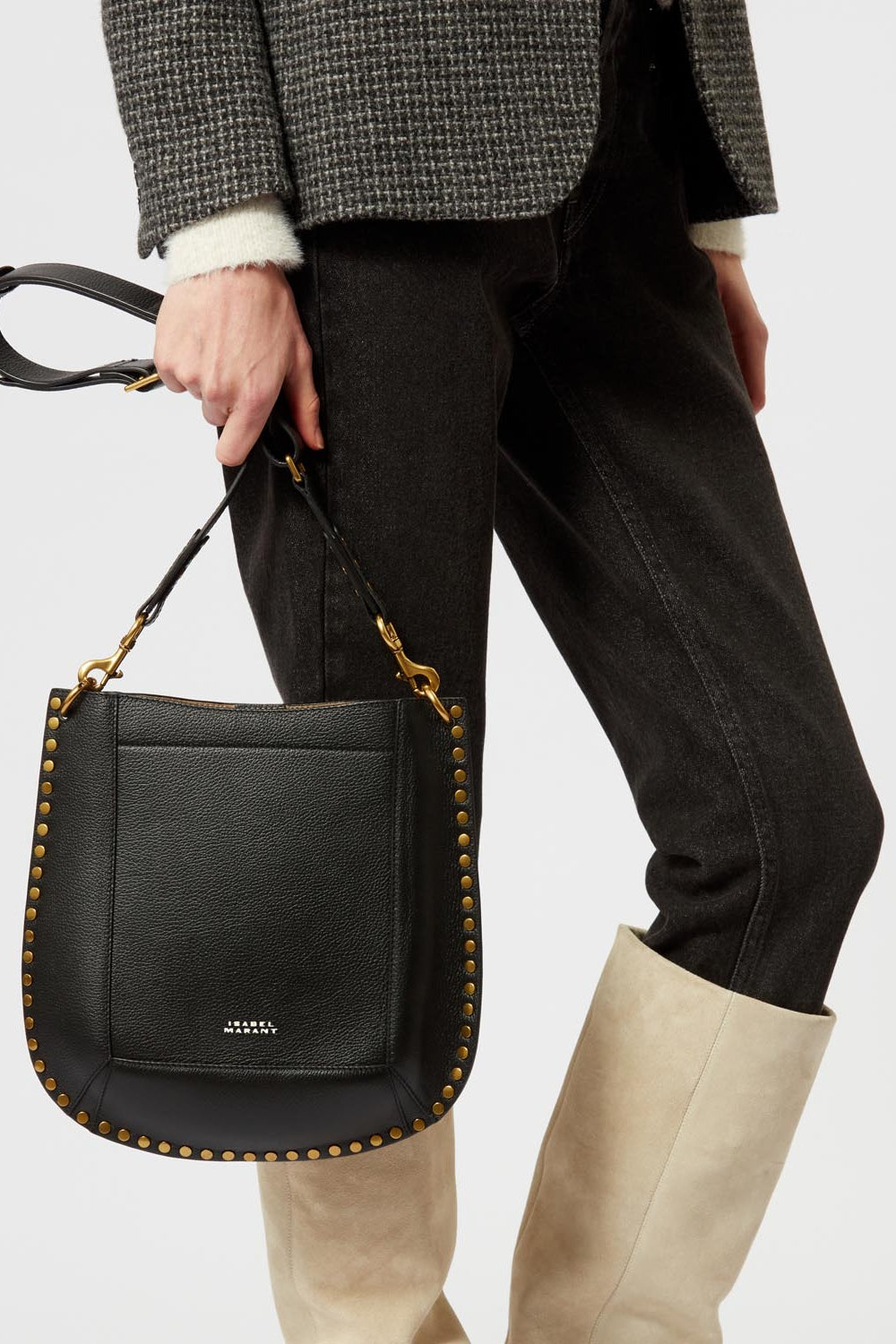 Leather hobo bag oskan - 黒 - Woman - 3