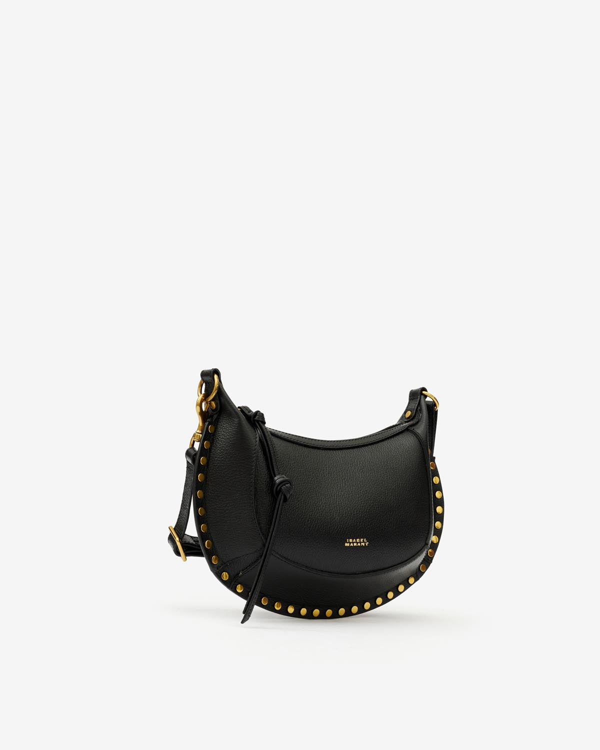 Oskan moon shoulder bag in full-grain leather - Black - Woman - 5