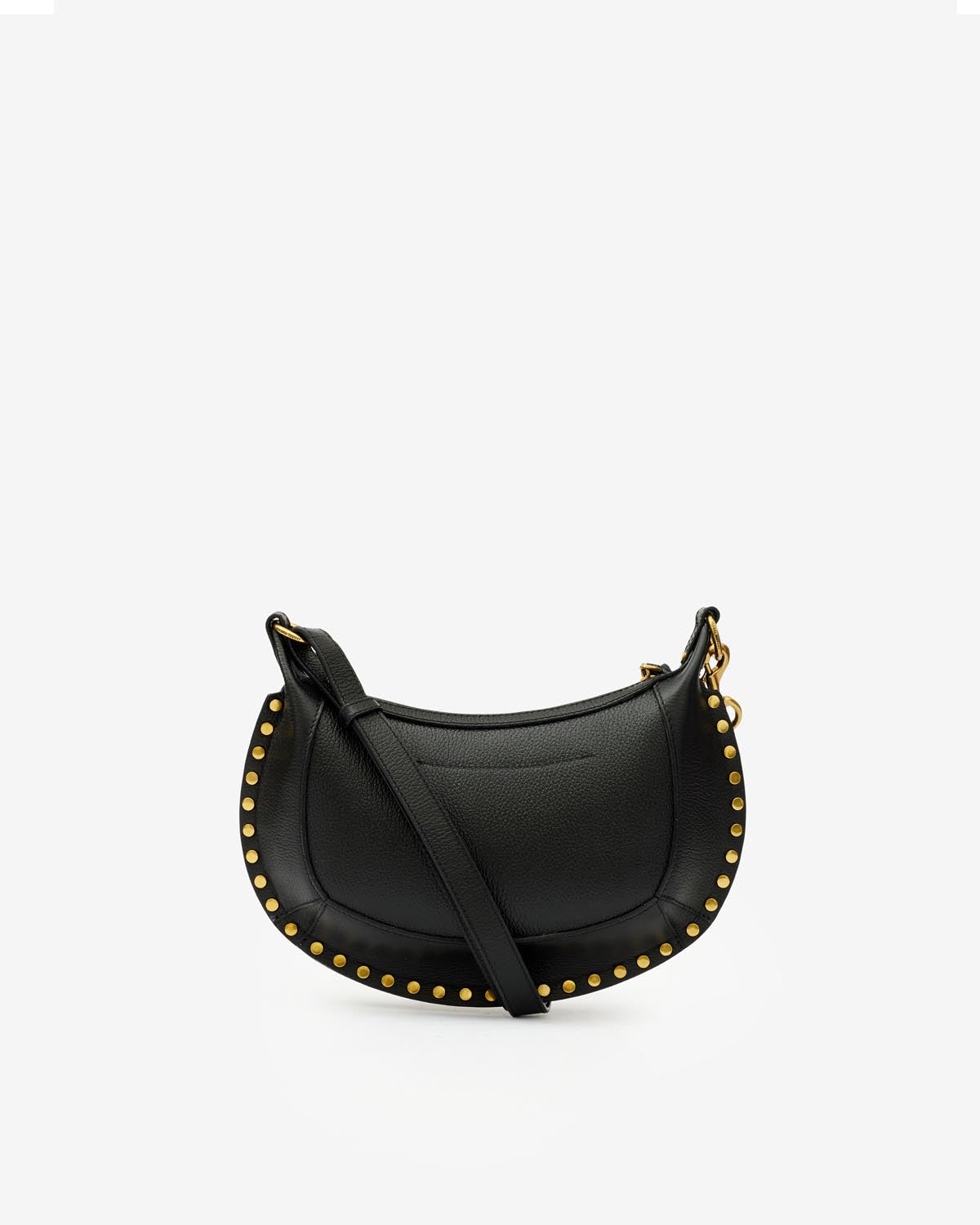 Oskan moon shoulder bag in full-grain leather - Black - Woman - 2