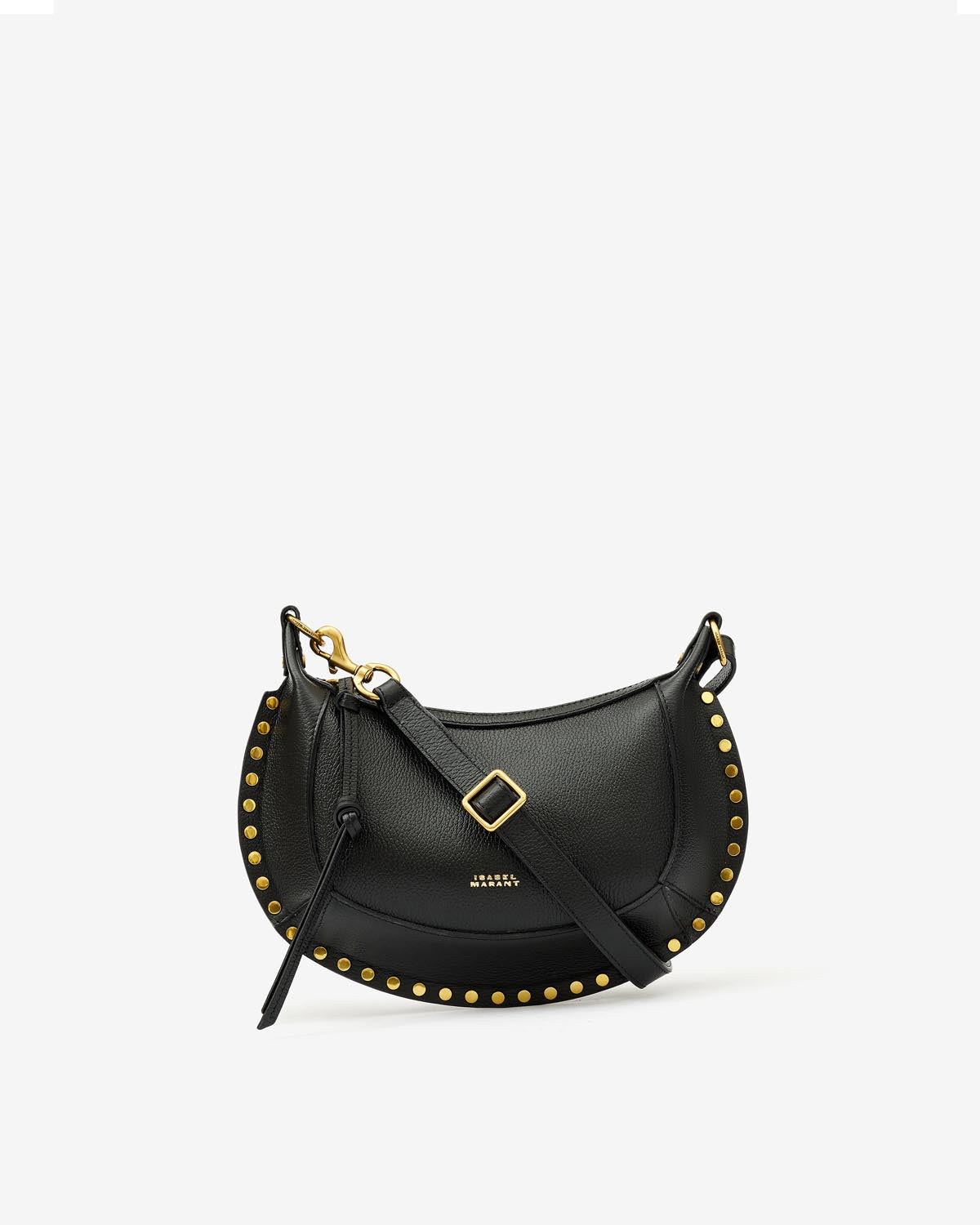 Oskan moon shoulder bag in full-grain leather - Black - Woman - 1