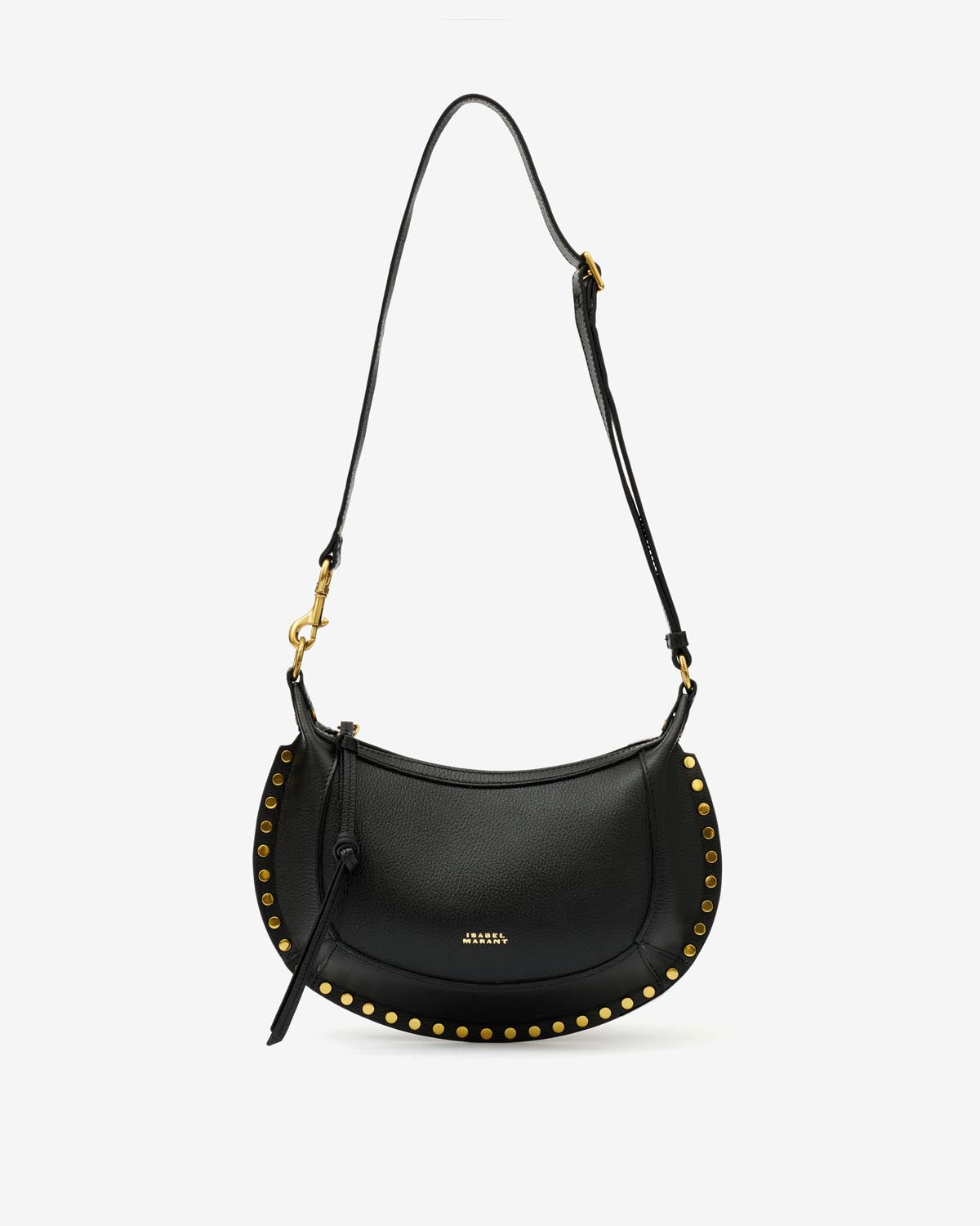 Oskan moon shoulder bag in full-grain leather - Black - Woman - 6