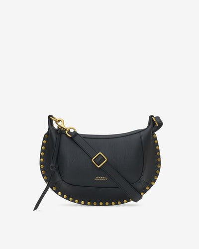 Oskan moon shoulder bag in full-grain leather - Black - Woman - 7