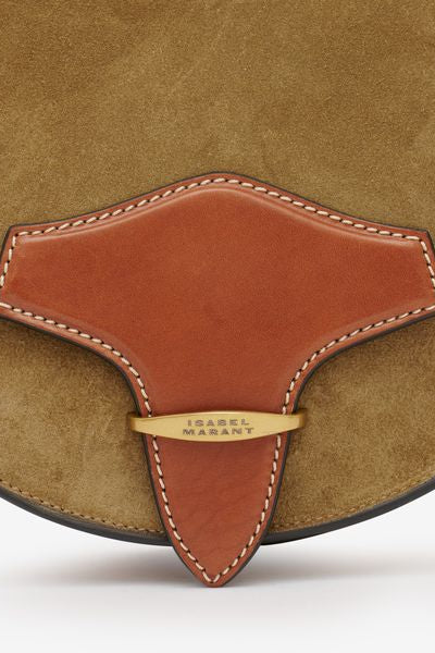 Botsy day shoulder bag in suede leather - Khaki - Woman - 6