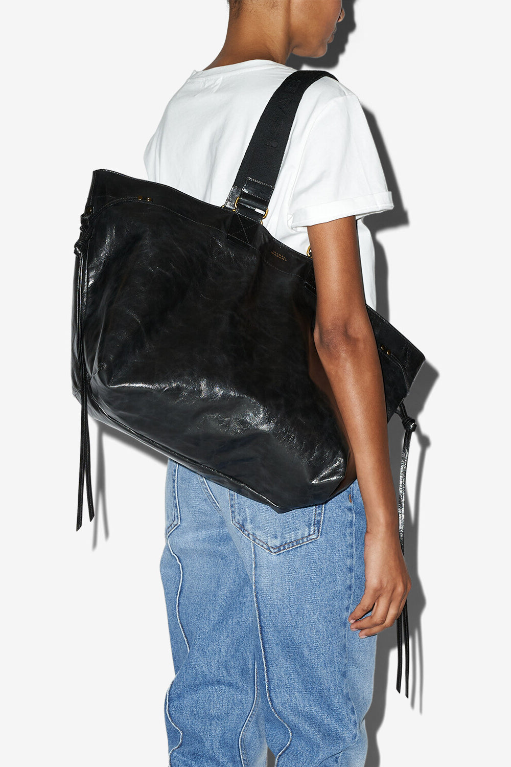 Sac cabas grand modèle en cuir souple wardy - Noir - Woman - 3