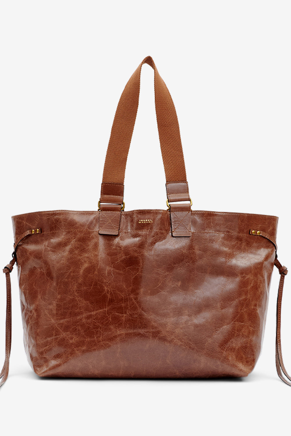 Sac cabas wardy en cuir brillant - Chocolat - Woman - 5