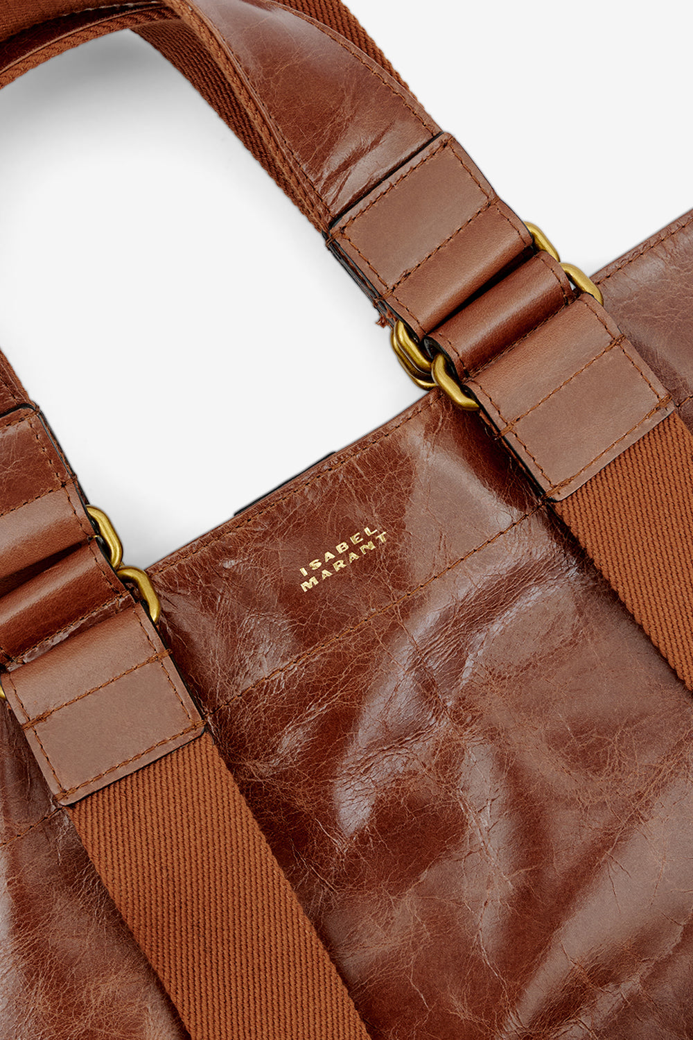 Sac cabas wardy en cuir brillant - Chocolat - Woman - 3