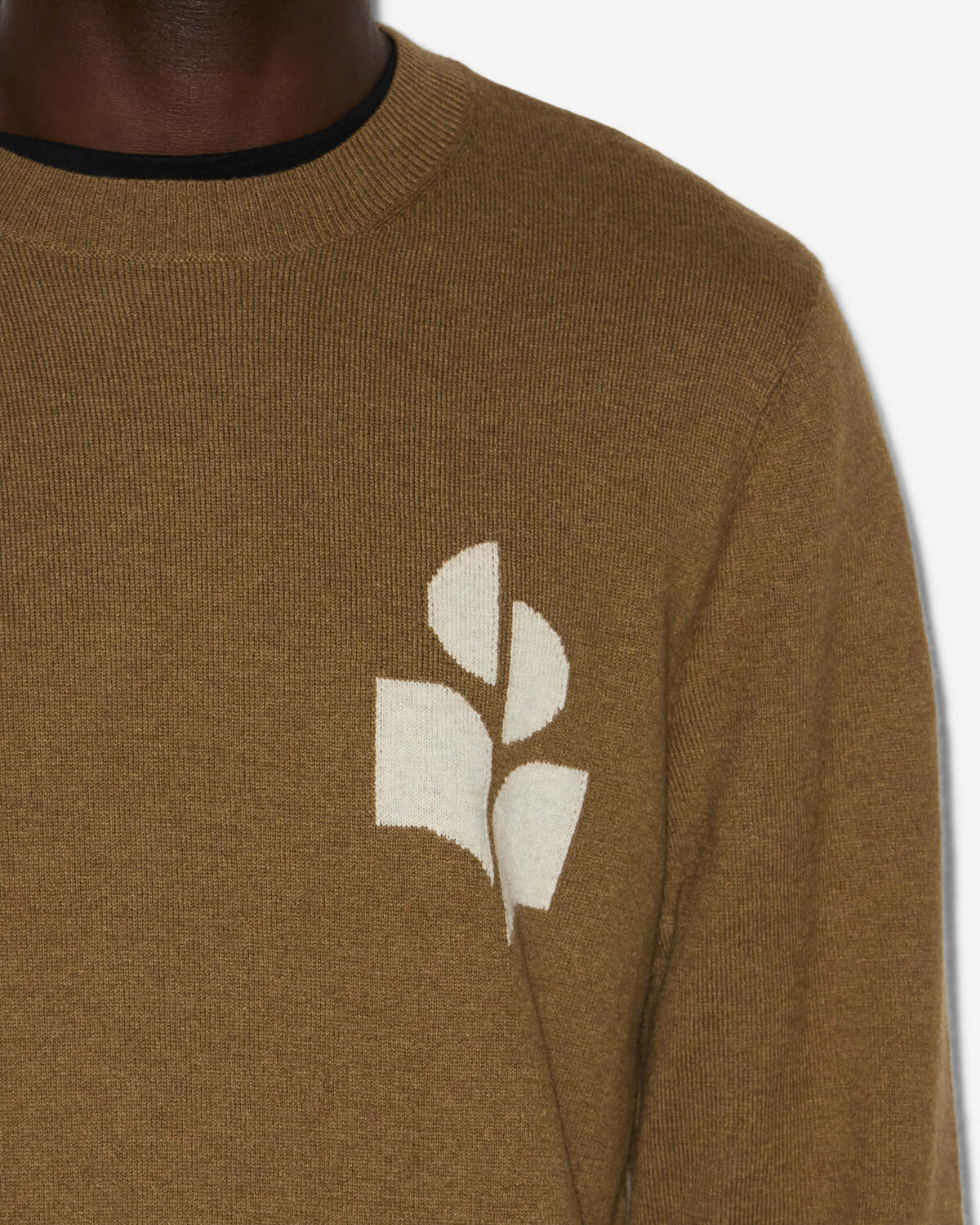 Evans cotton and wool sweater with logo - Khaki - Man - 2