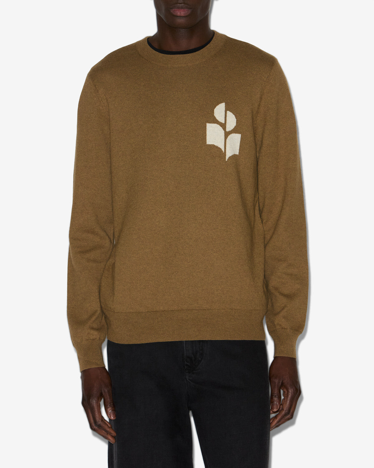 Evans cotton and wool sweater with logo - Khaki - Man - 3