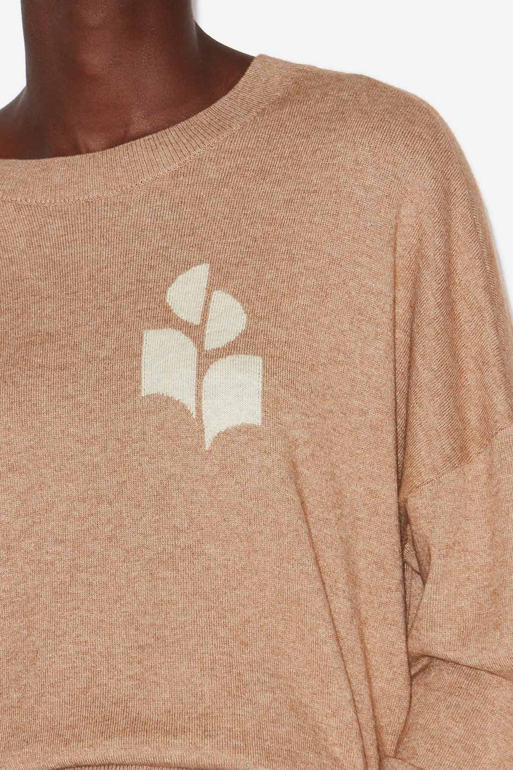 Maglione con logo marisans in lana e cotone - Camel - Woman - 3