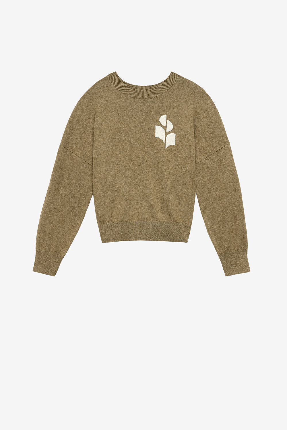 Pullover marisans mit logo aus wolle und baumwolle - Khaki - Woman - 1