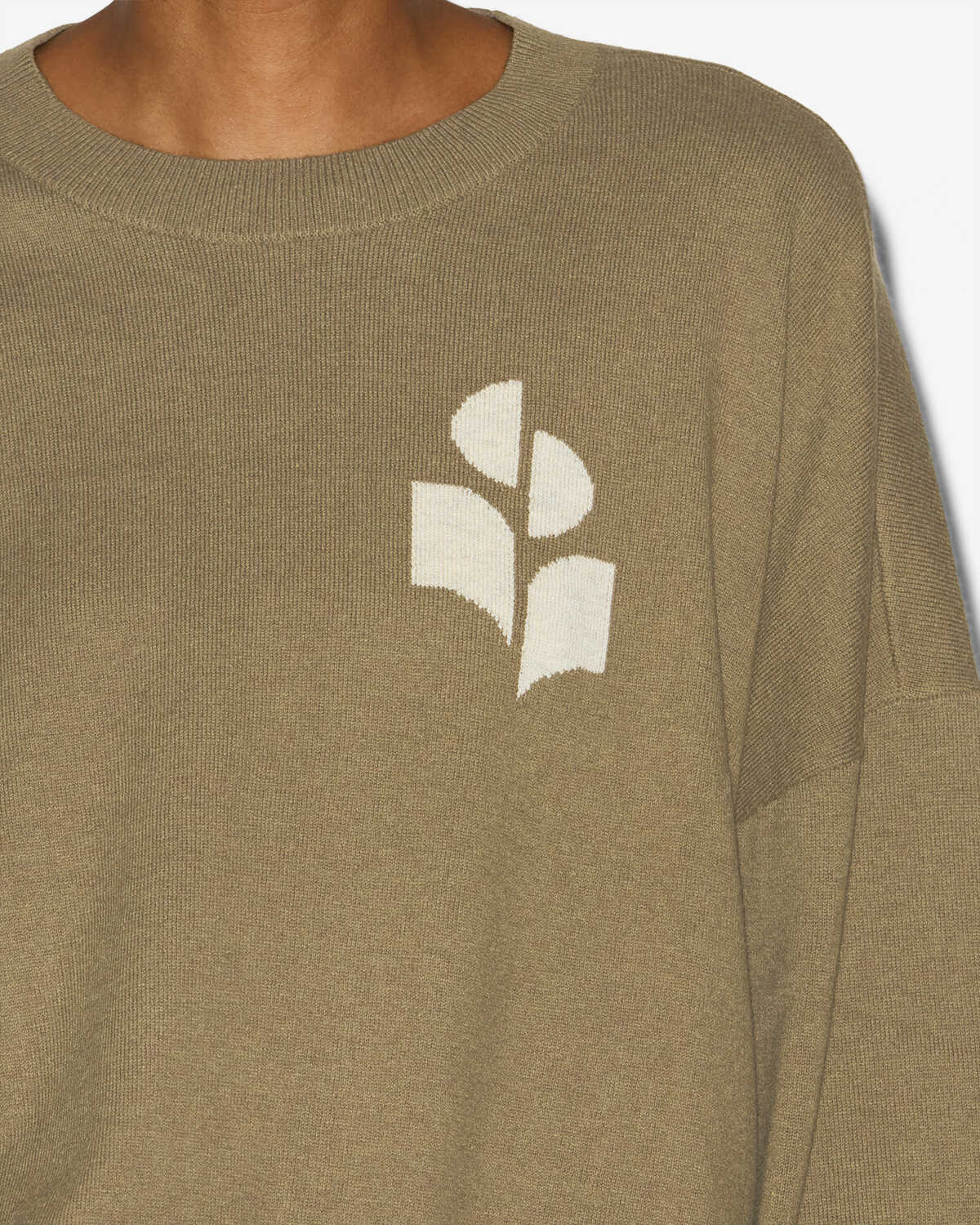Maglione con logo marisans in lana e cotone - Cachi - Woman - 2