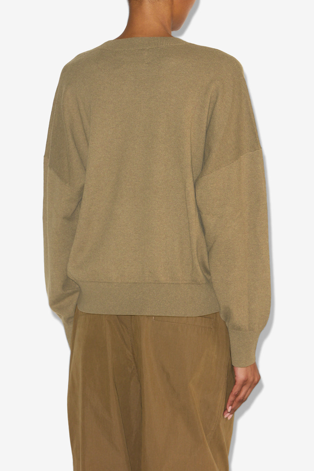 Pullover marisans mit logo aus wolle und baumwolle - Khaki - Woman - 5