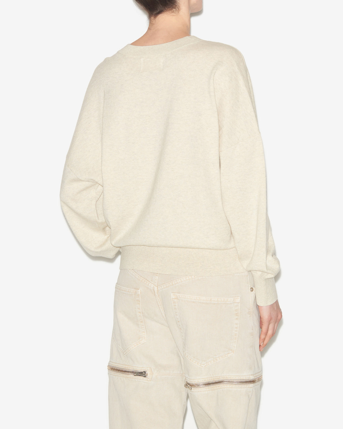 Marisans sweater Woman Light gray-camel 3
