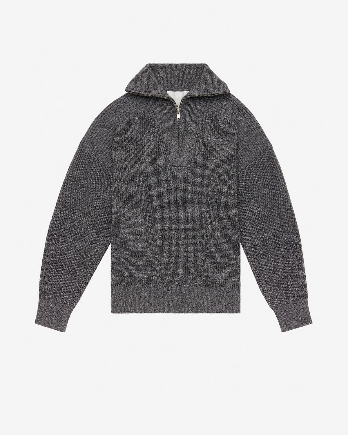 Benny wool zip-up collar sweater - Dark gray - Man - 5