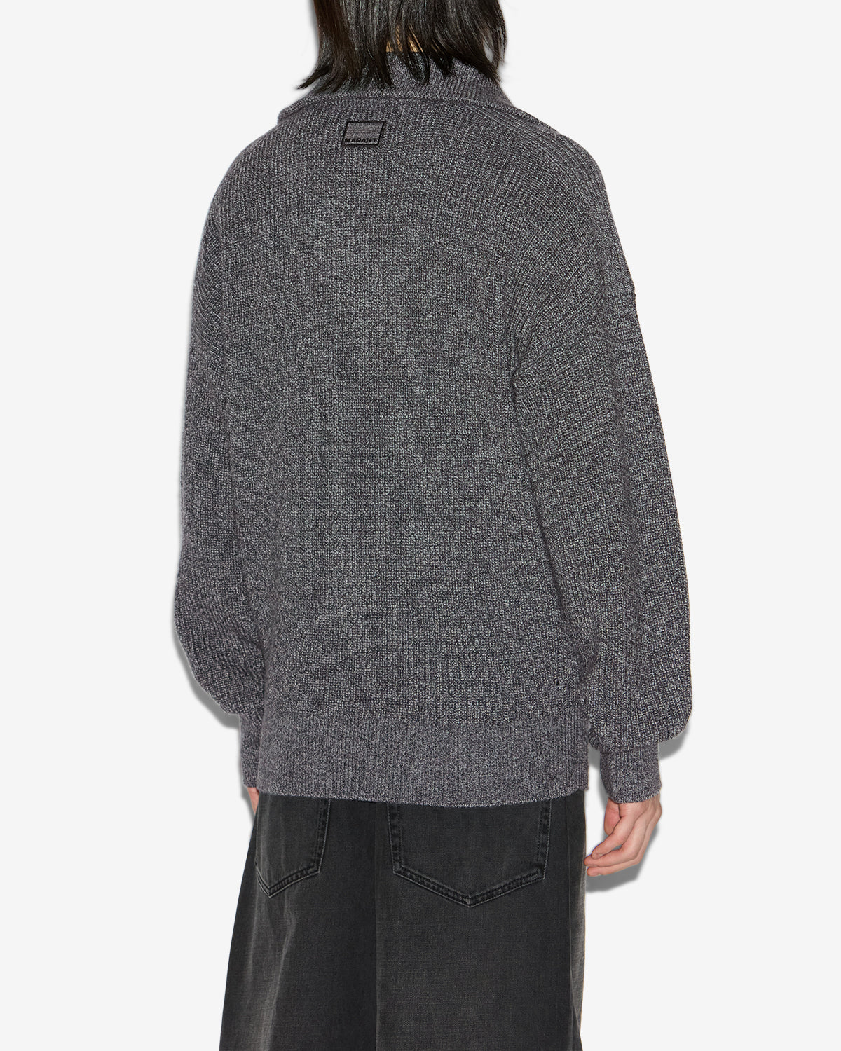 Benny wool zip-up collar sweater - Dark gray - Man - 4