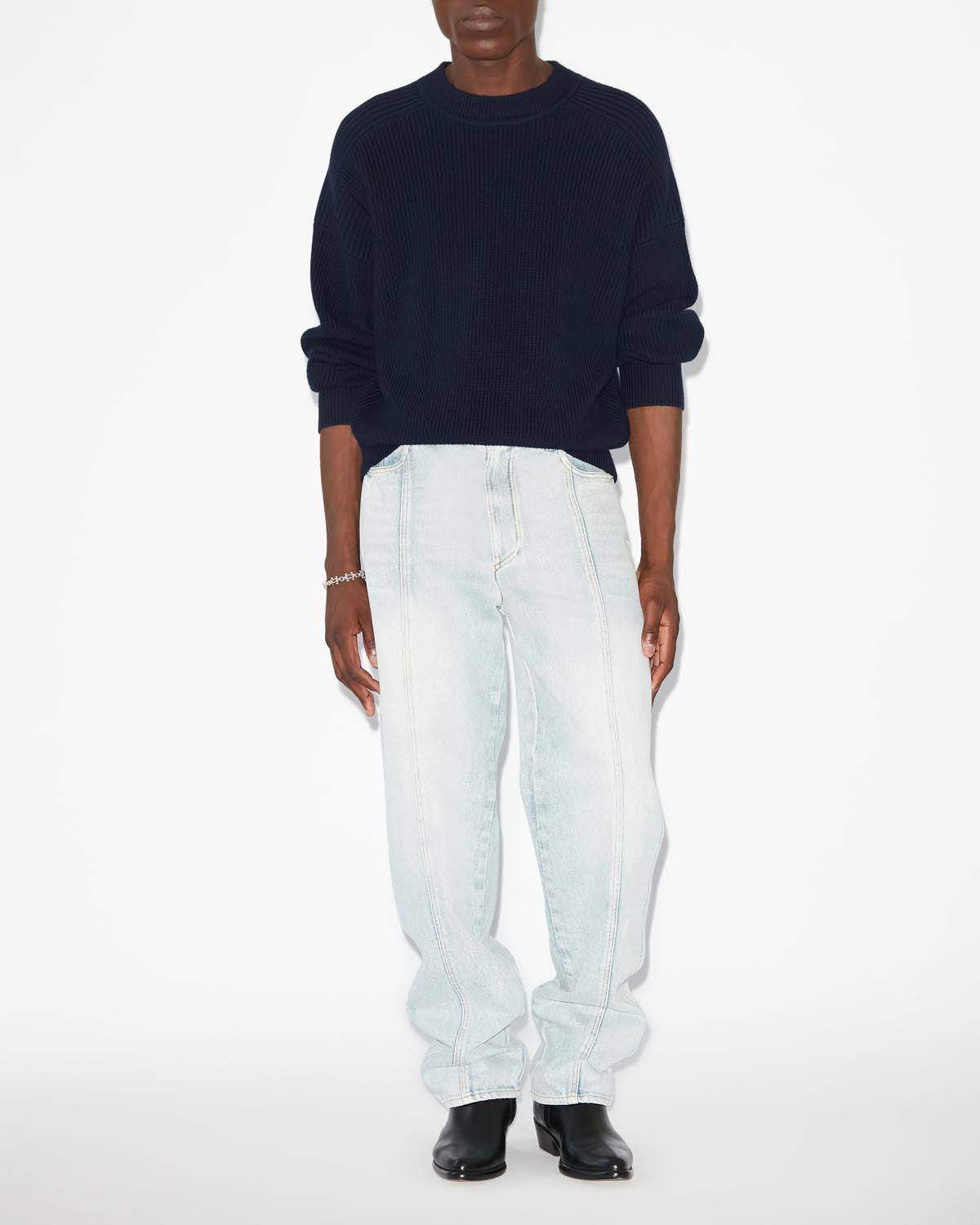 Pull barry en laine mérinos - Nuit - Man - 1