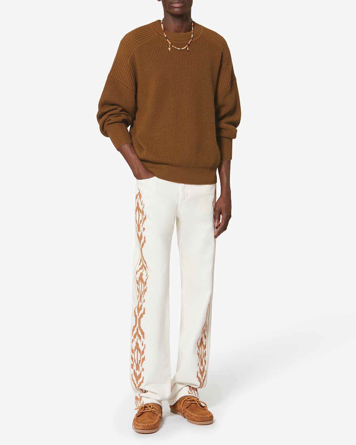 Barry 메리노 울 스웨터 - Cognac - Man - 1