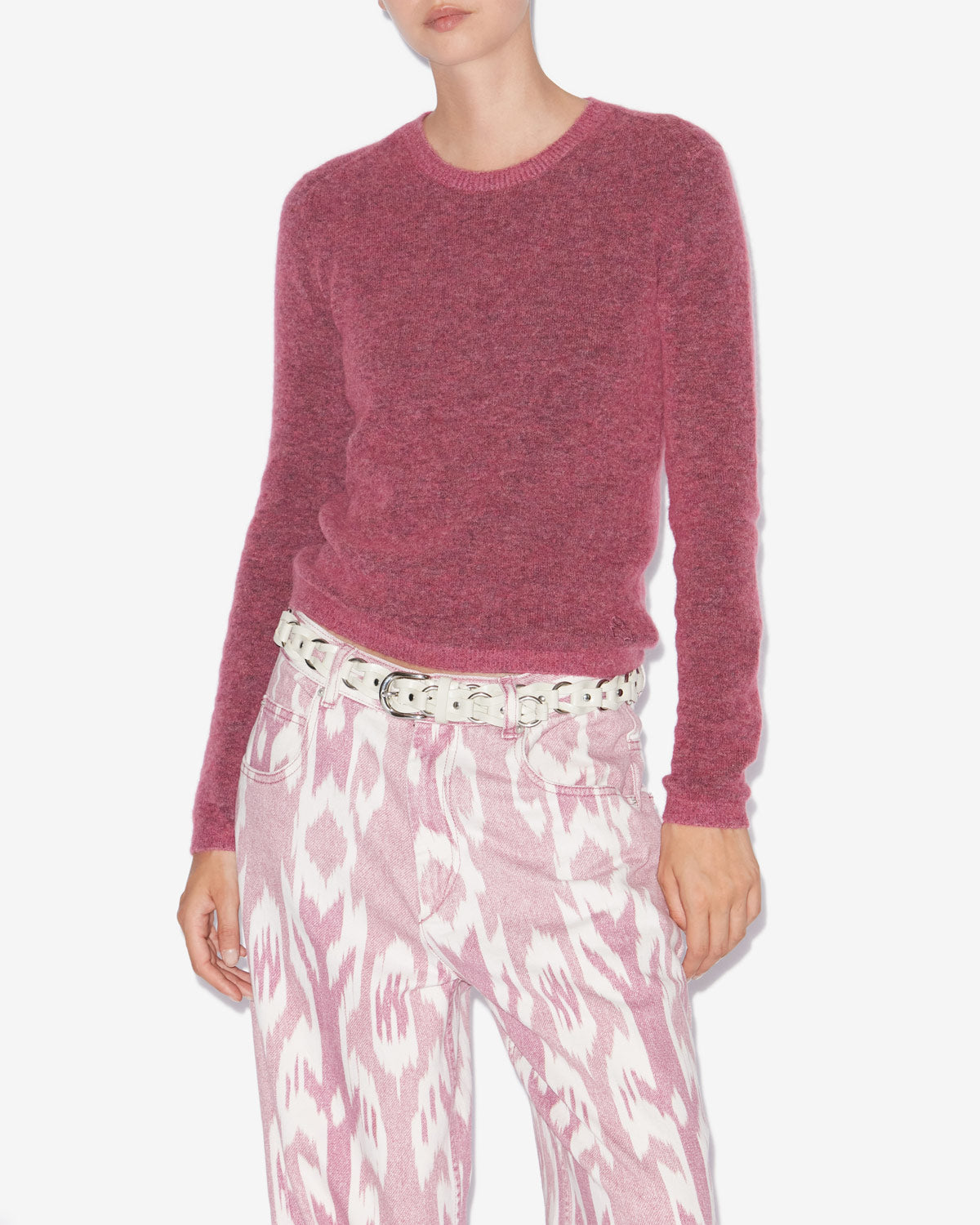 Obira fitted baby alpaca blend sweater - Pink - Woman - 3