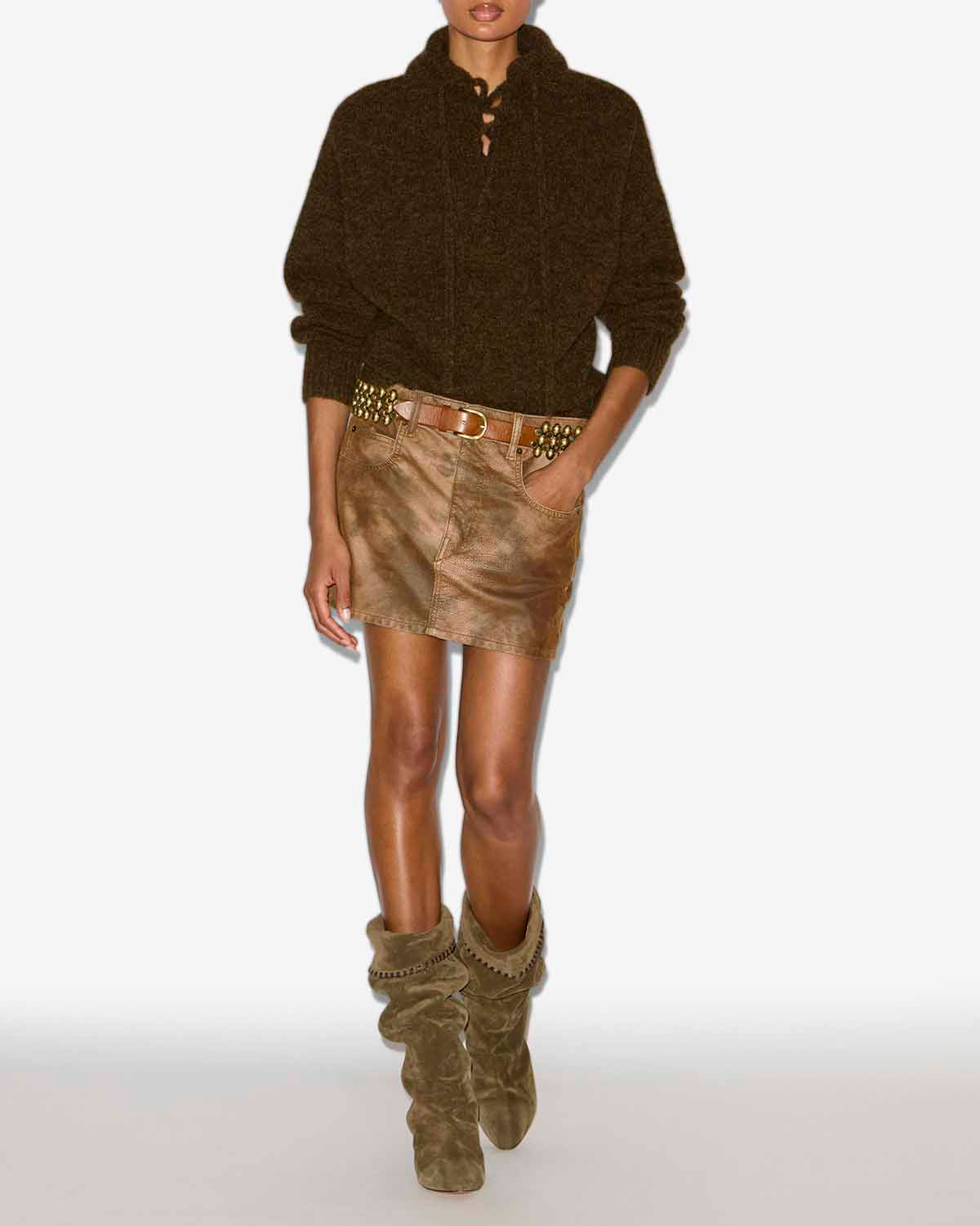 Phylia laced sweater - Bronze - Woman - 1