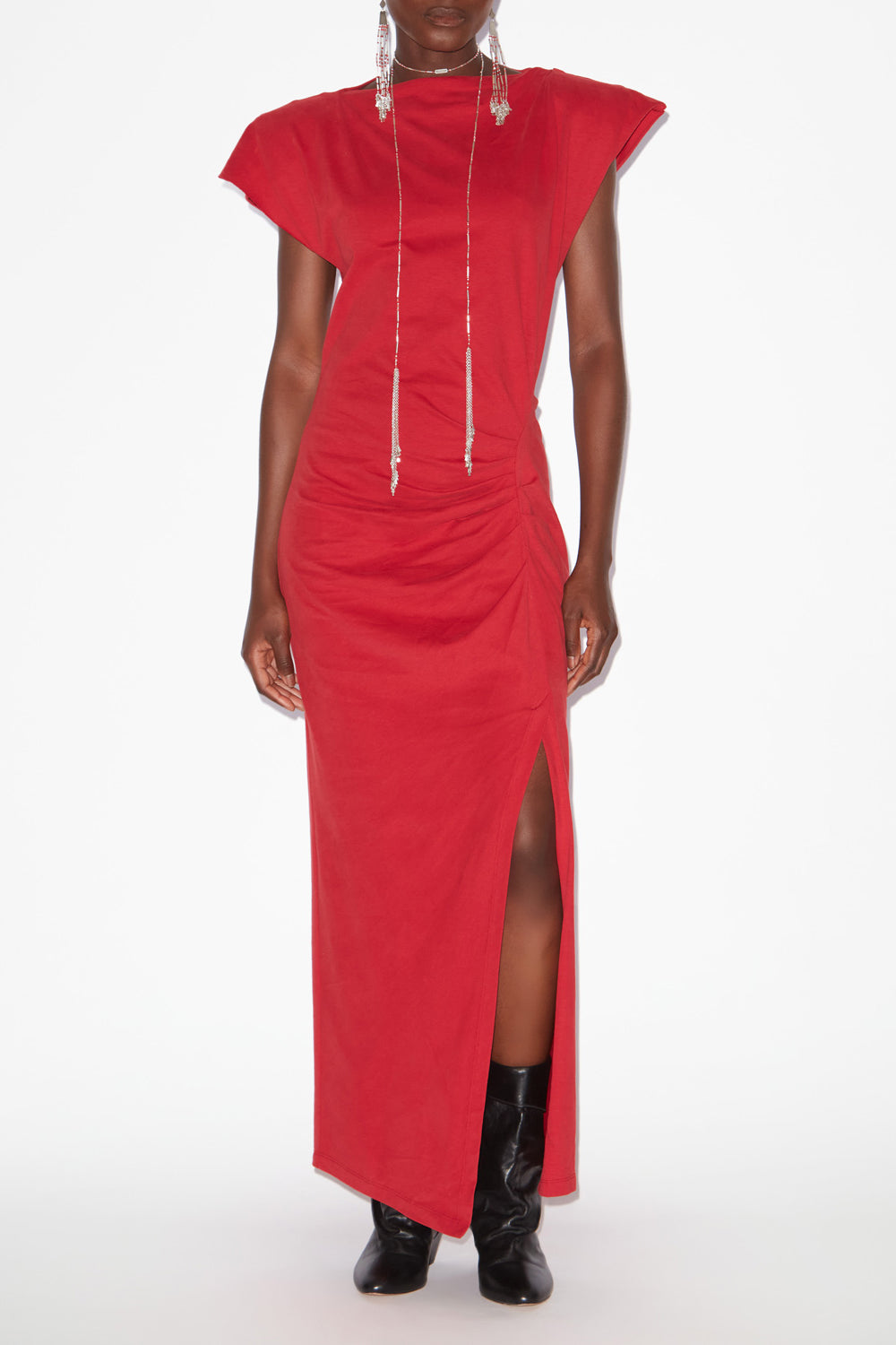 Nadela long jersey dress - Red - Woman - 2