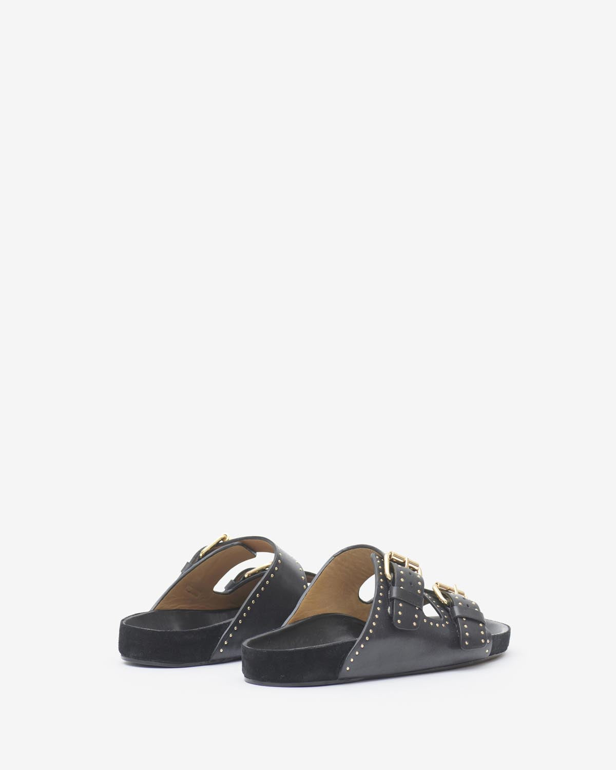 Sandalia abierta de piel lennyo - Negro - Woman - 2