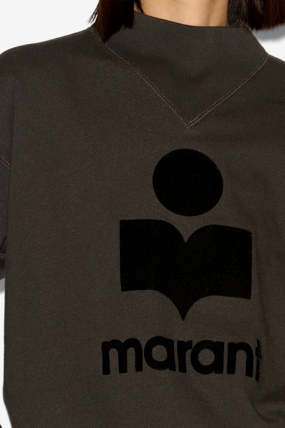 Sudadera de algodón con logotipo moby - Negro lavado - Woman - 3
