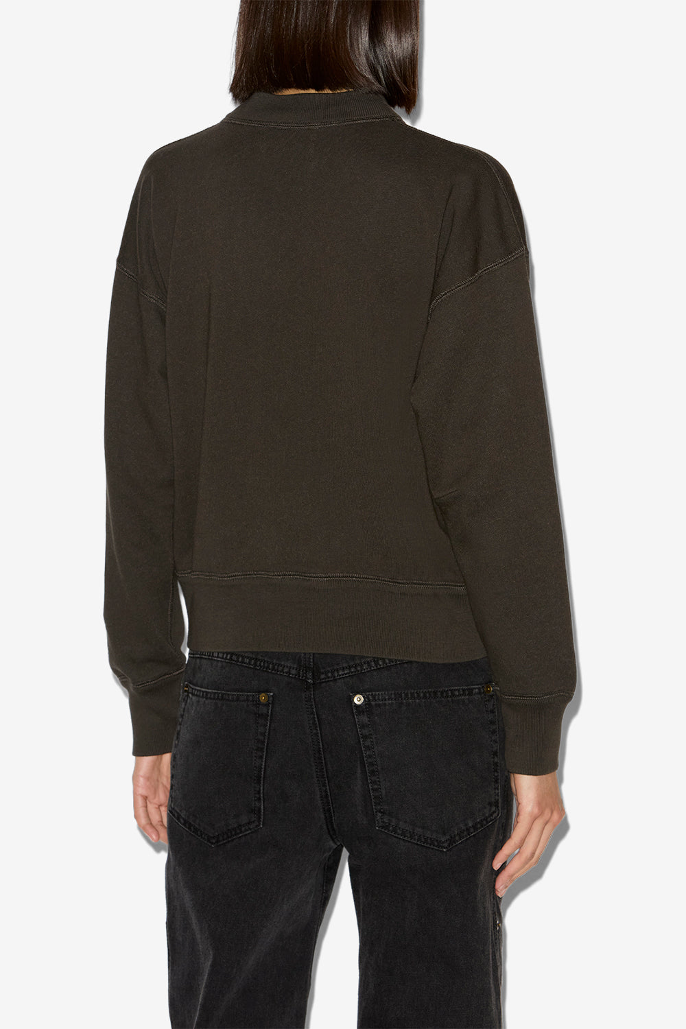 Sudadera de algodón con logotipo moby - Negro lavado - Woman - 5