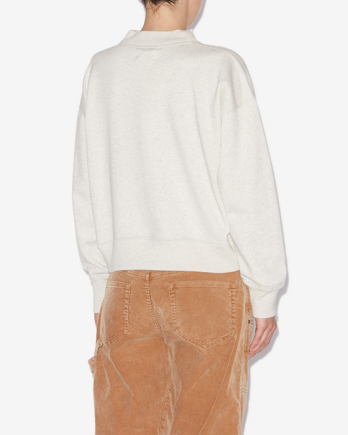 Moby sweatshirt Woman Ecru/camel 3